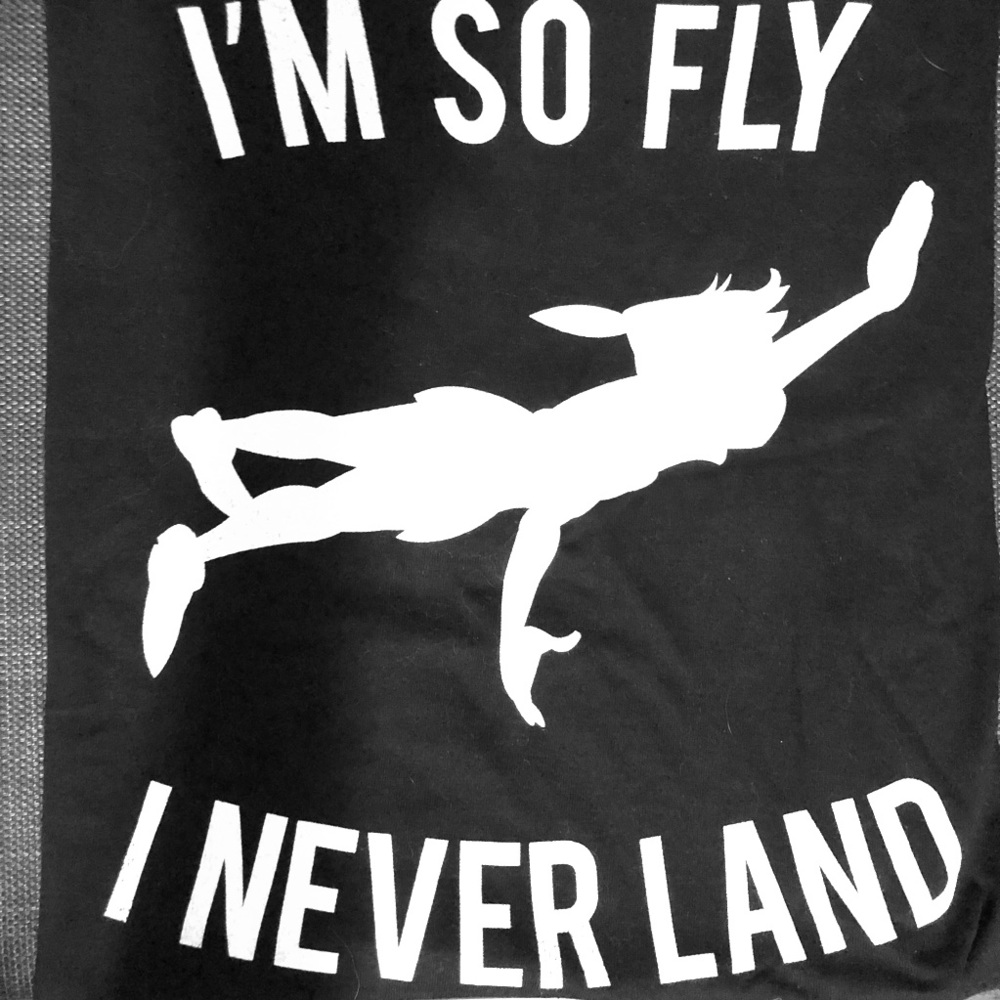 Disney Unisex I’m So Fly Peter Pan Tee, Black Sz S